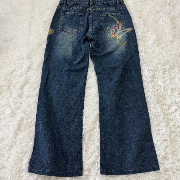 YESSTYLE Sosana Low Waist Butterfly Embroidered Bootcut Jeans Size M 26 in insea - Picture 8 of 13